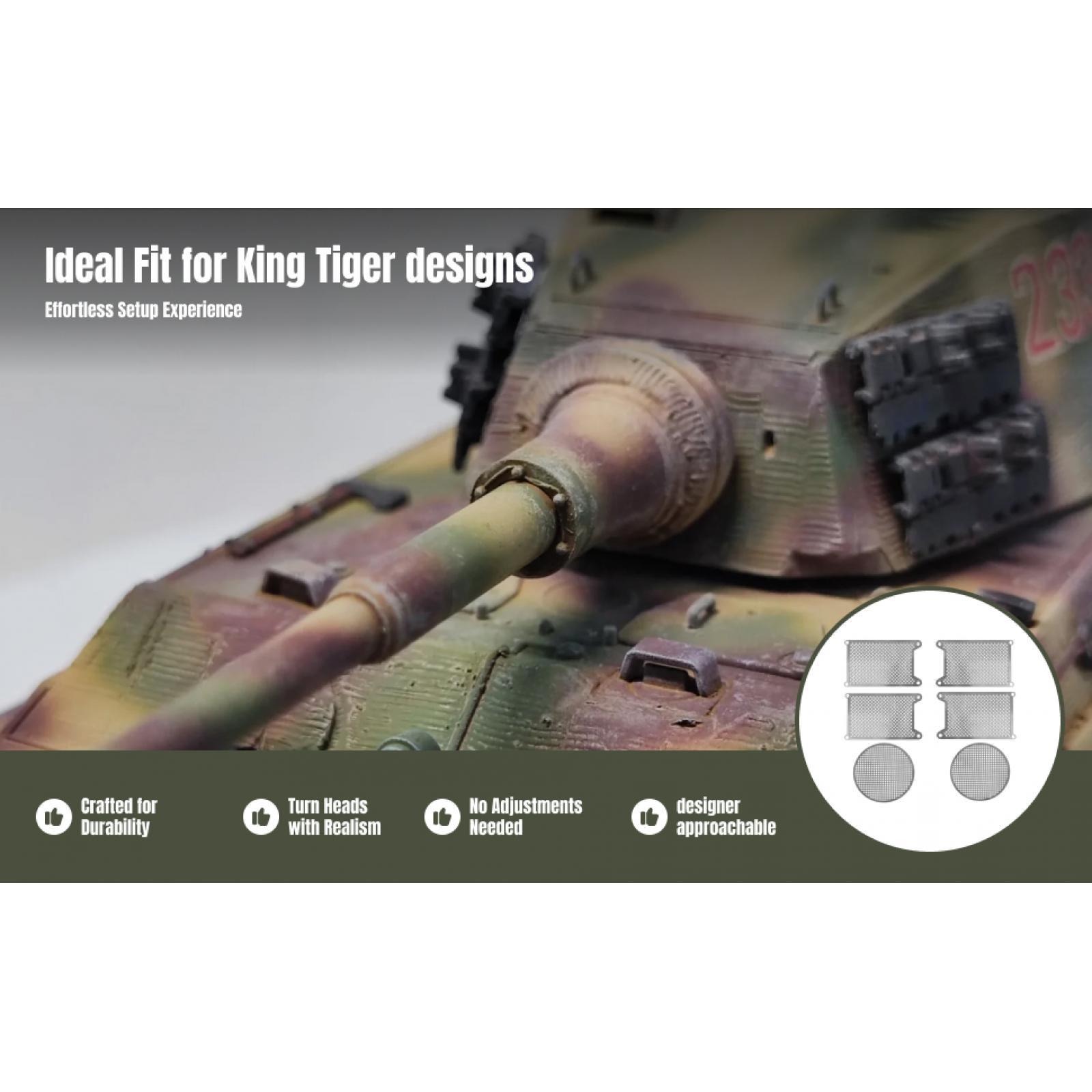 1/16スケールの金属製ガードプレート、装甲ネット。Heng - Heng Long Rc Tank 1/16 Upgrade Metal のレビューと価格